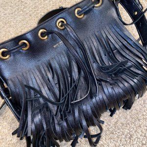 Saint Laurent Fringe Black Crossbody